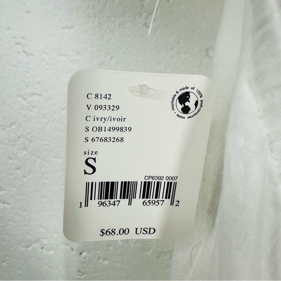 Free People Beach Size Small White Mini Dress Beach Cover Up NEW - Picture 12 of 13